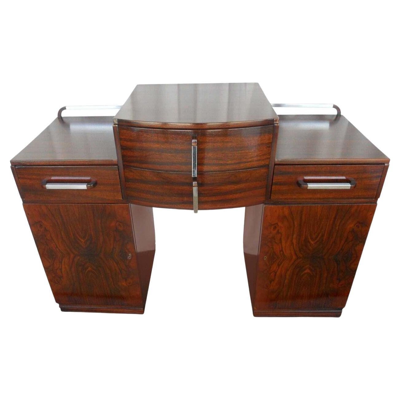 Versatile Art Deco Console or Commode with Drawers For Sale