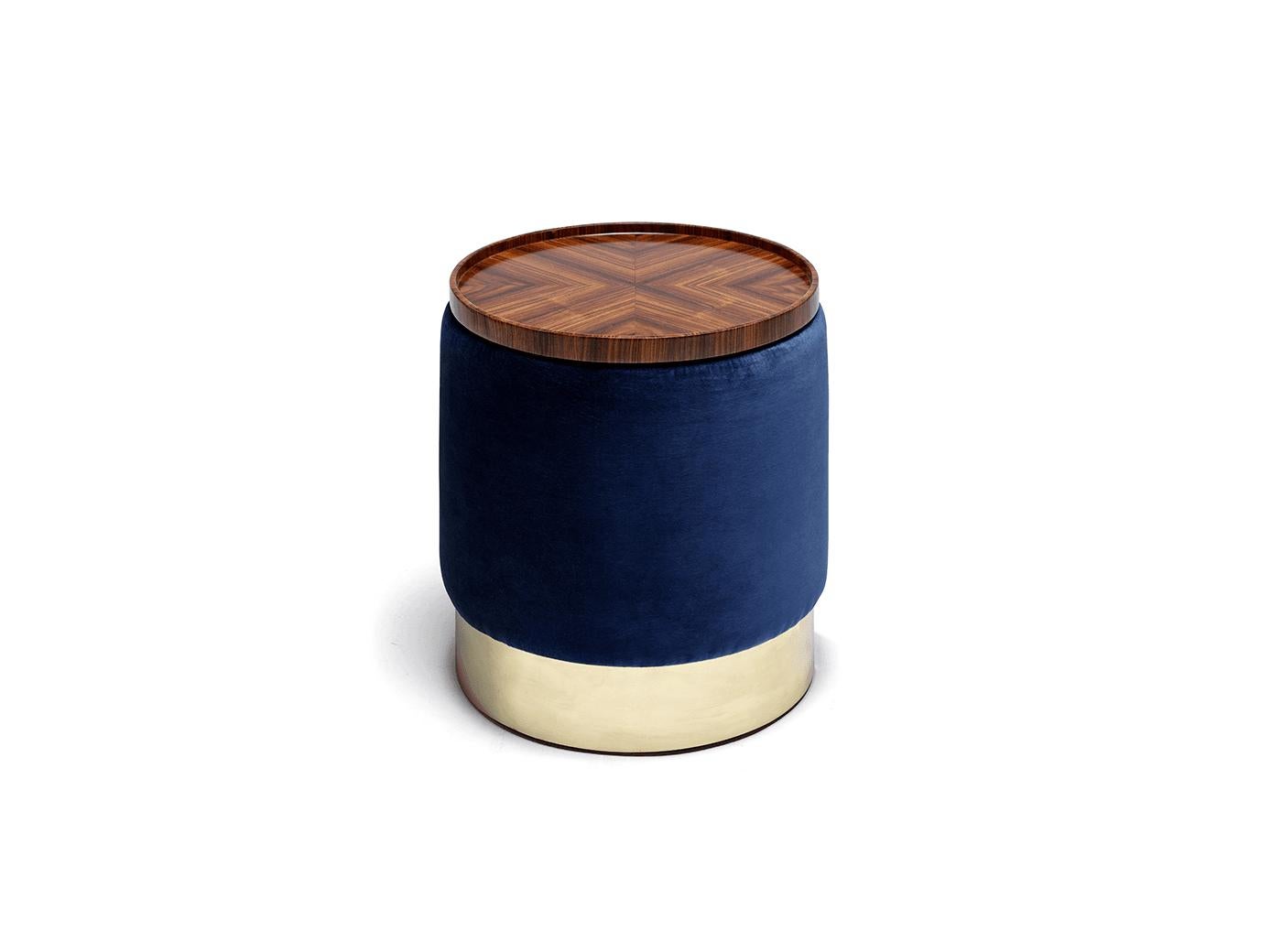 This pouf set is a very beautiful and versatile pieces, which can be used as a stool or, if you put the wood tray on it, as a small coffee table. It is made to order in a variety of velvet colors. The set includes a 2 poufs and one removable wood