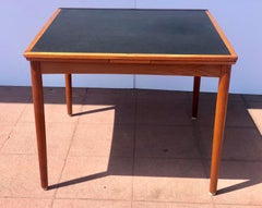 Versatile Danish Modern Flip-Top Dinning Teak Square Table with Double Extension
