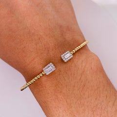 Offener Baguette-Manschettenarmreif aus 14 Karat Gold mit Diamanten BG4711-62Y44JJ LV