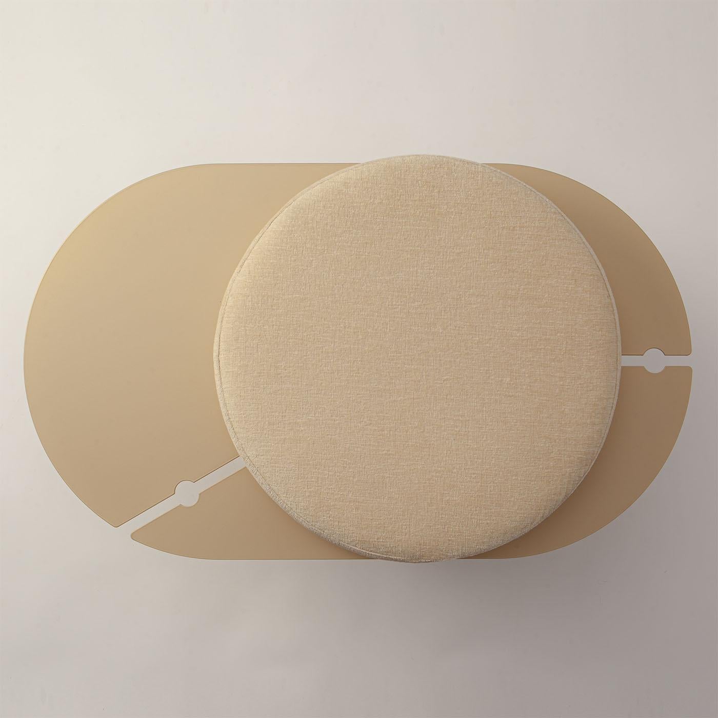 Contemporary Versatile Golden & Silvery Pouf by Splot Design For Sale