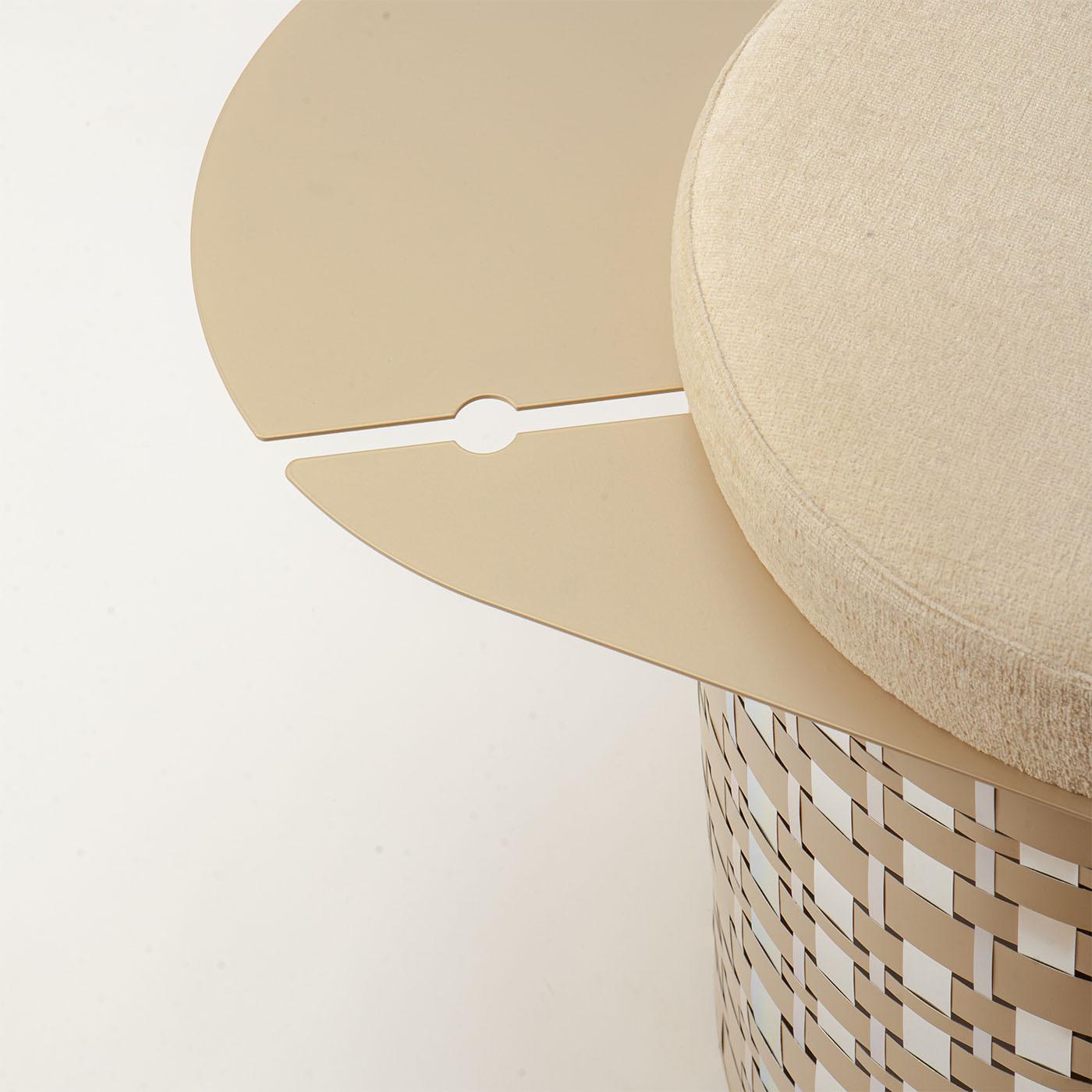 Metal Versatile Golden & Silvery Pouf by Splot Design For Sale