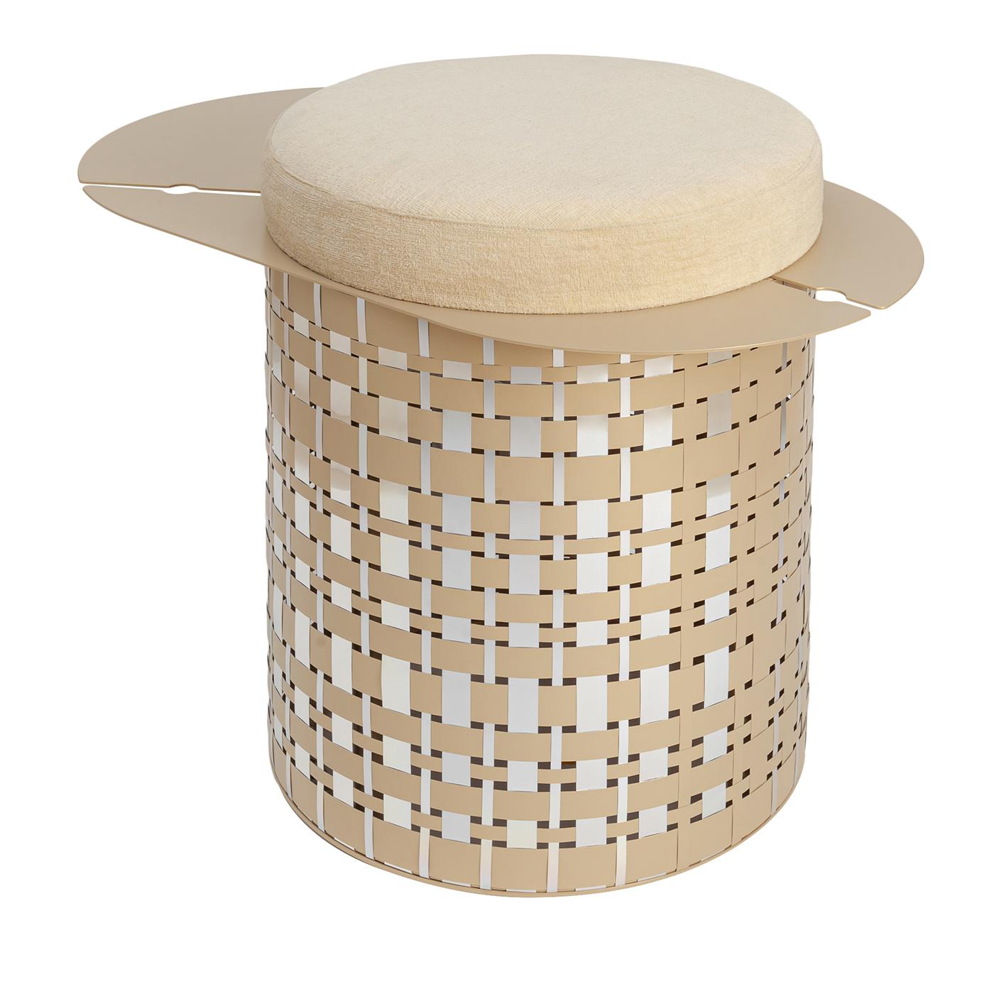 Versatile Golden & Silvery Pouf by Splot Design For Sale 1
