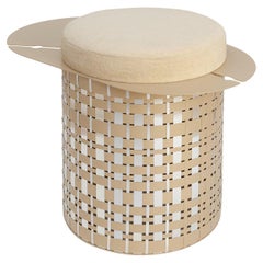 Versatile Golden & Silvery Pouf by Splot Design