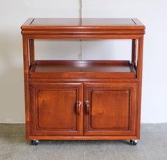 VERSATILE HARDWOOD CHINESE BUFFET WiTH GOOD SIZE TRAY SINGLE TIER & WHEELS