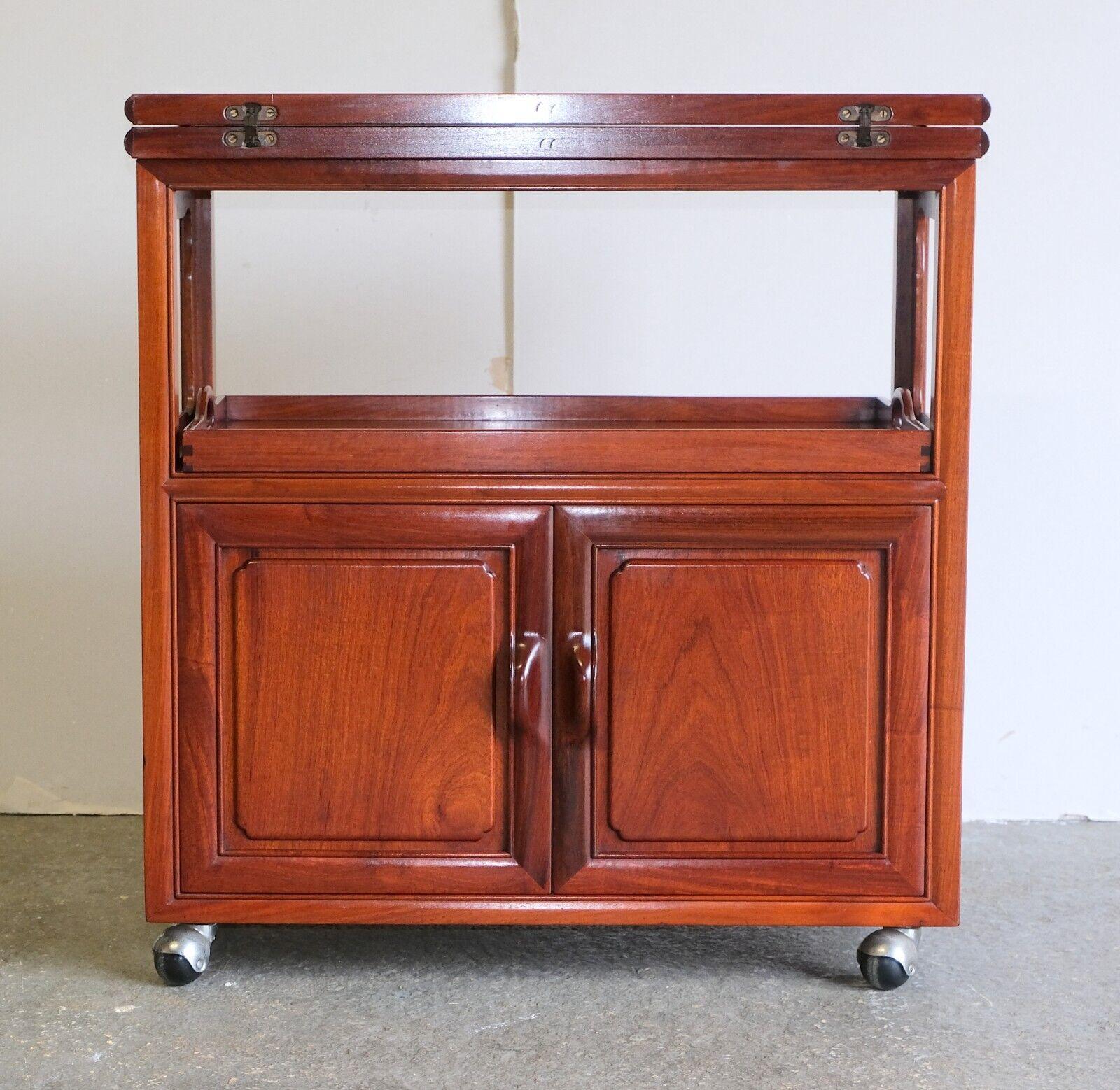 Chinese VERSATILE HARDWOOD CHINESE BUFFET WiTH GOOD SIZE TRAY SINGLE TIER & WHEELS For Sale