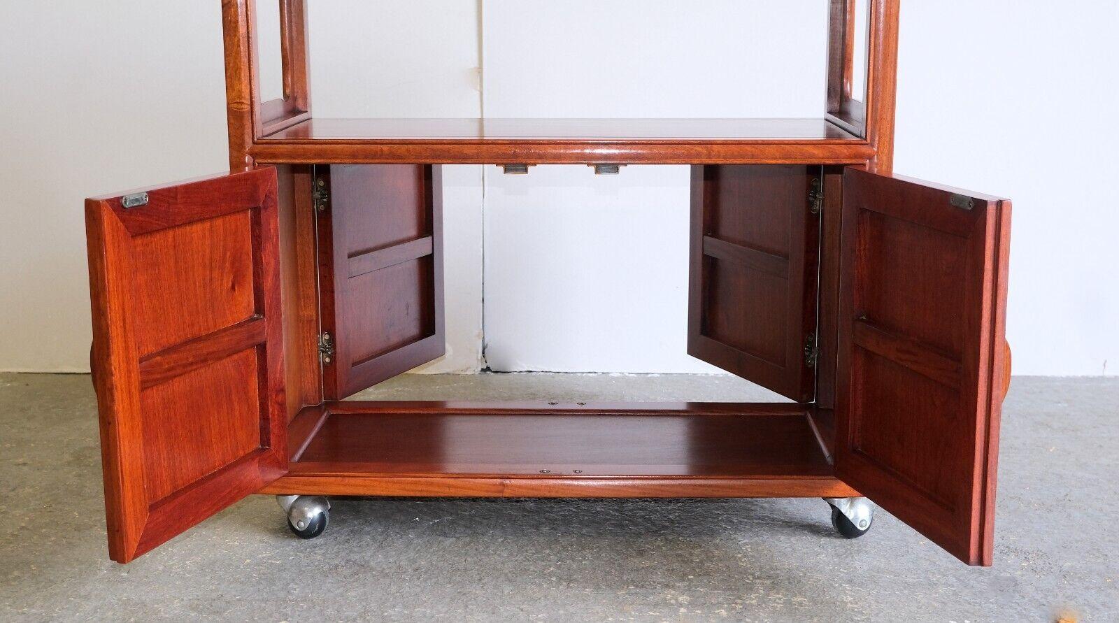 Hardwood VERSATILE HARDWOOD CHINESE BUFFET WiTH GOOD SIZE TRAY SINGLE TIER & WHEELS For Sale