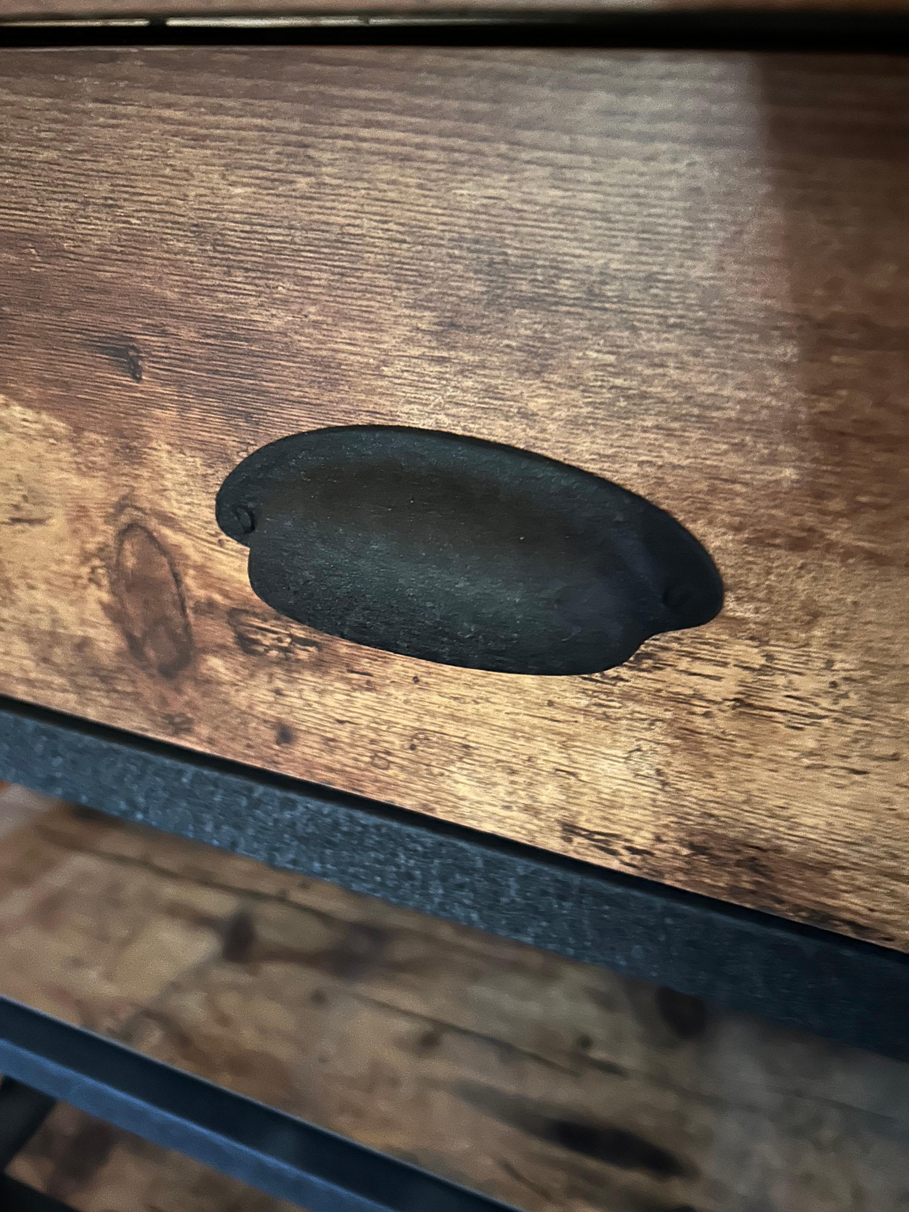 Versatile Industrial Black Iron and Reclaimed Wood Console For Sale 5