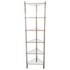 Versatile Lucite Mid Century Modern Corner Etagere Shelves