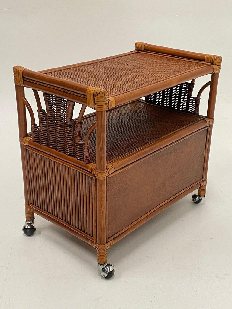 Versatile McGuire Rattan Server at 1stDibs