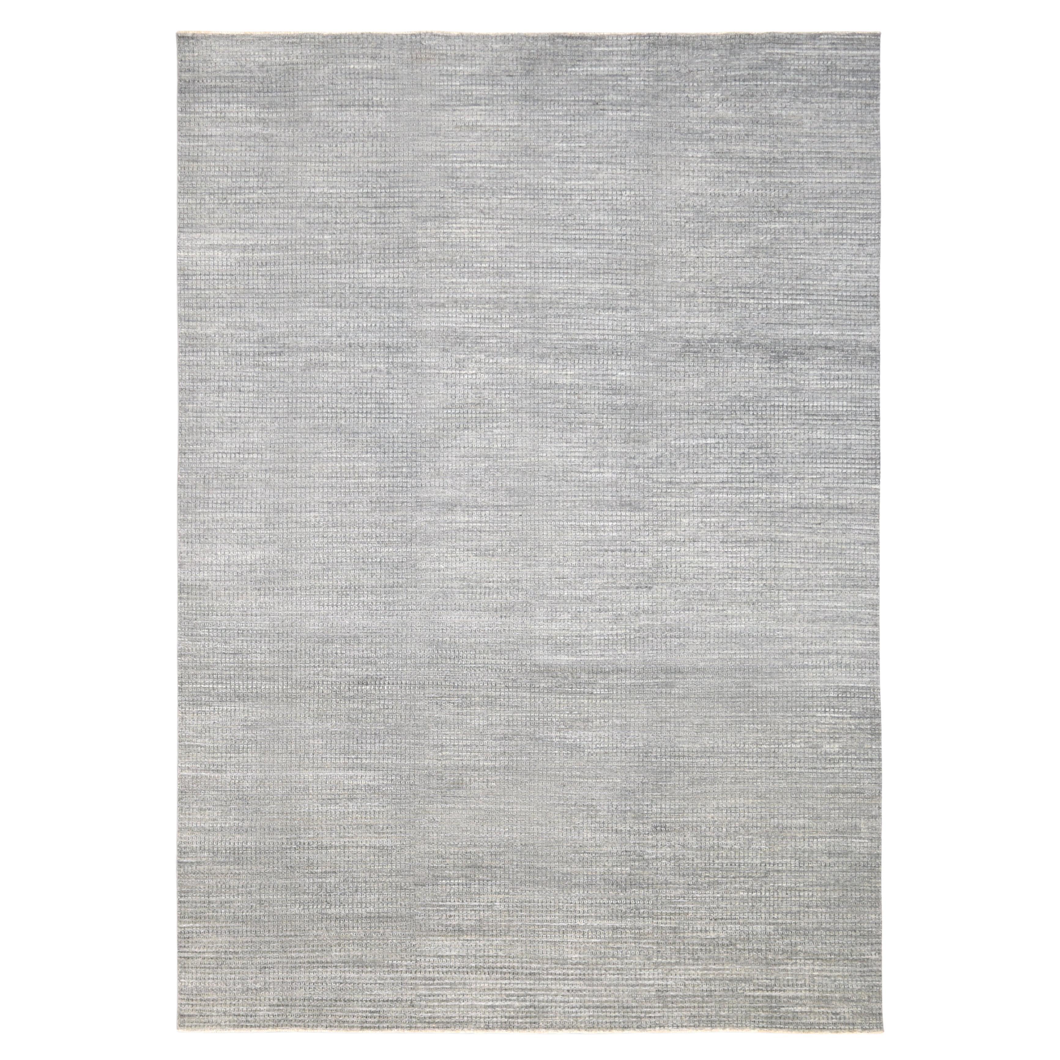 Versatile Minimalist Textured Wool Rug 8'9''x12'3''