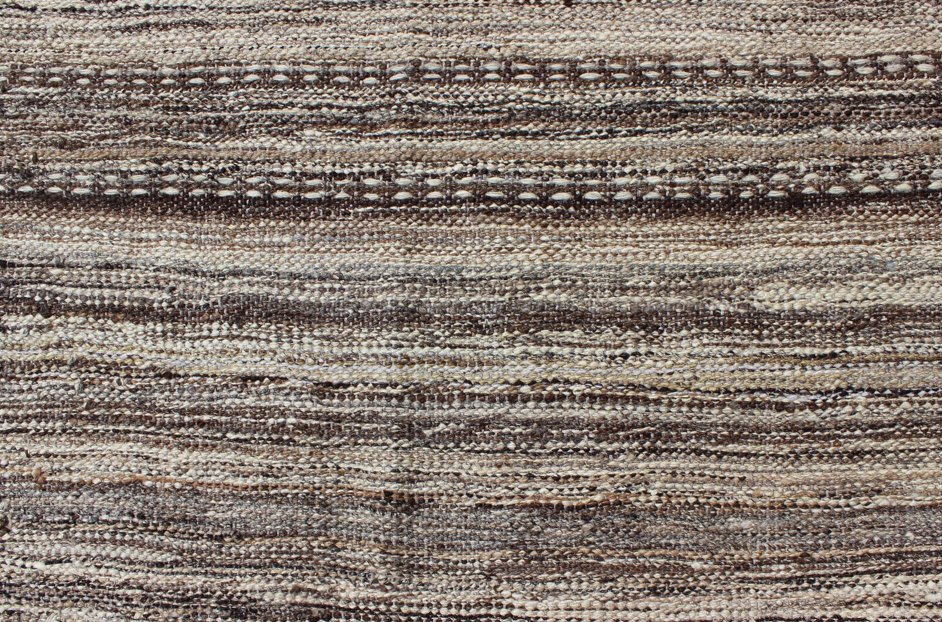 Versatile & Natural Color-Tone Flat-Weave Kilim for a Modern or Classic Design 1