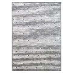 Tapis polyvalent en laine à motifs linéaires organiques 10'x14'