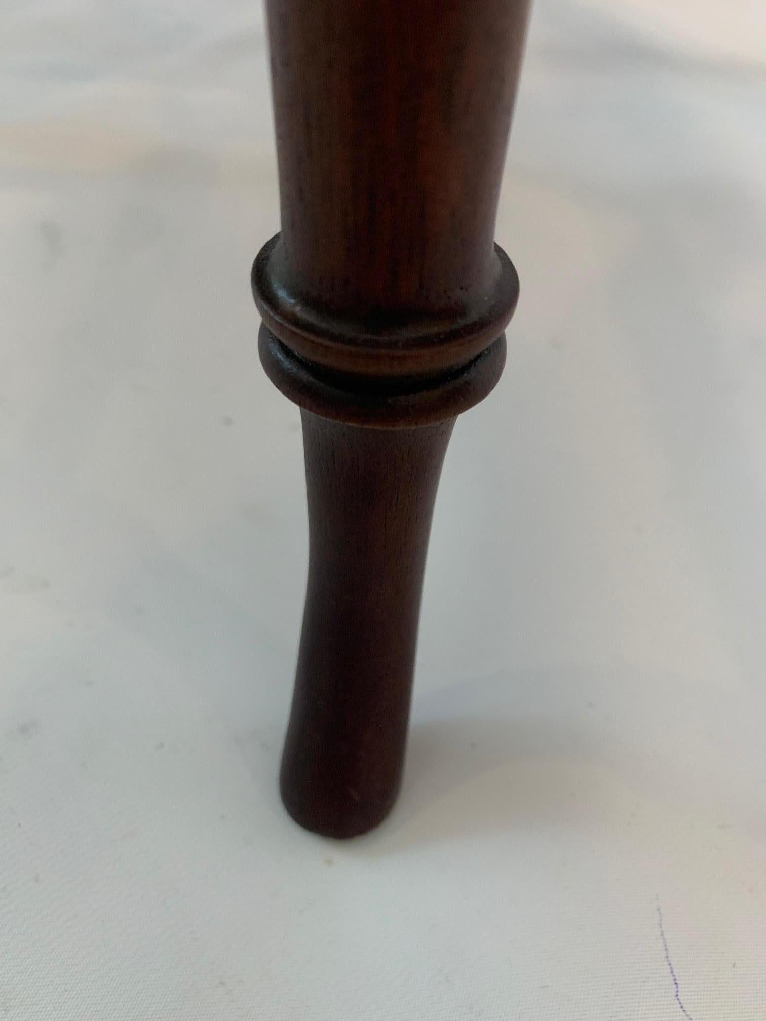 Versatile Pair of Hickory Chair Mahogany & Bamboo Style Side Tables In Good Condition In Hopewell, NJ