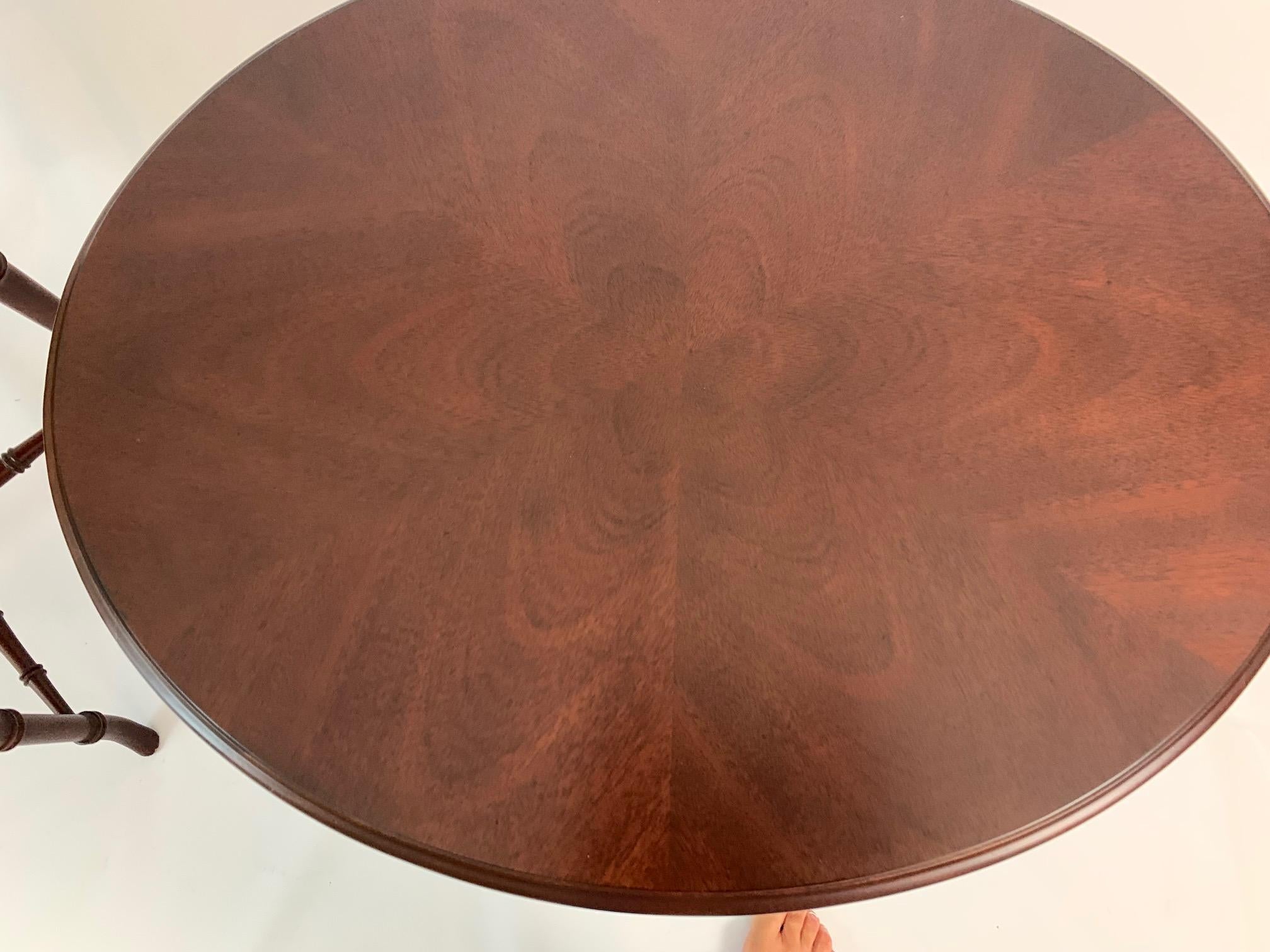 Versatile Pair of Hickory Chair Mahogany & Bamboo Style Side Tables 1