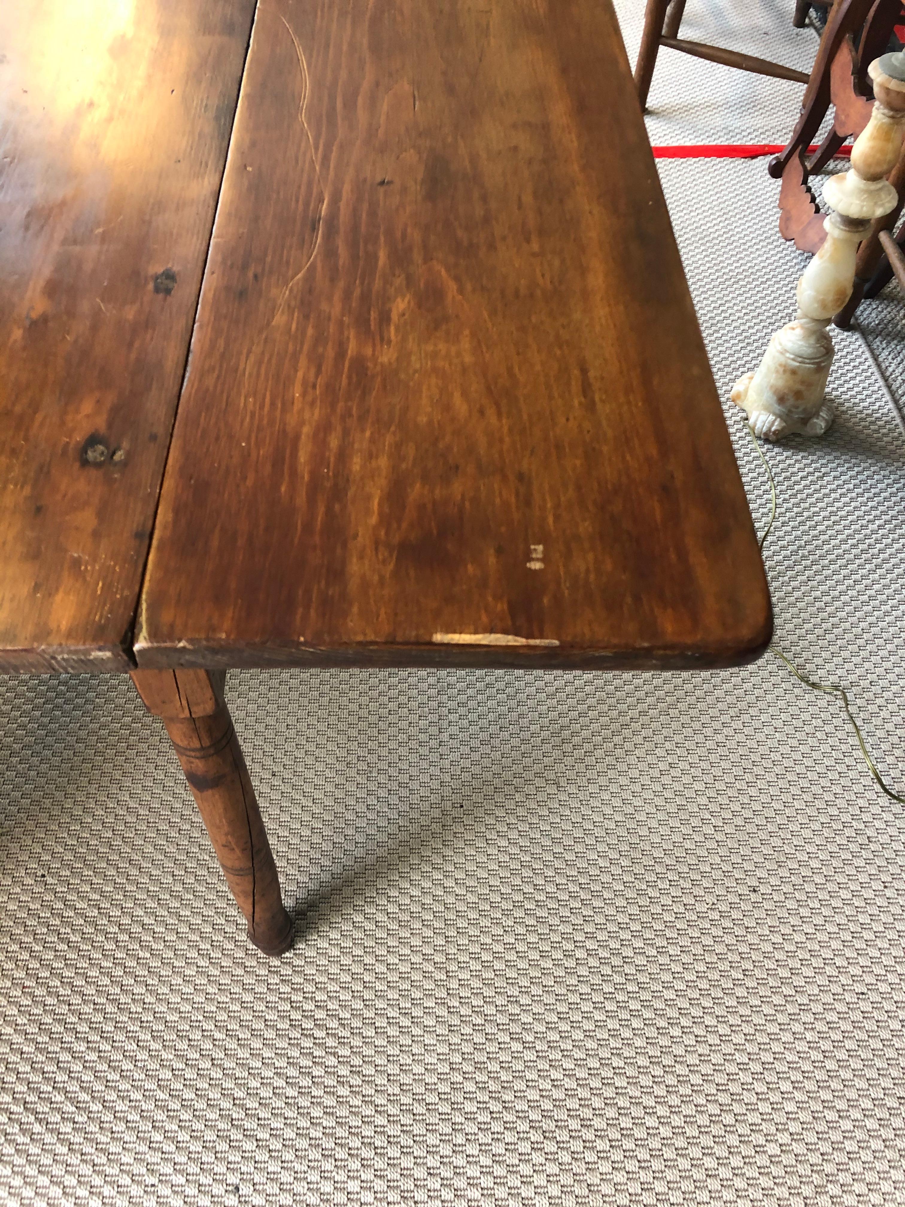 Versatile Primitive Antique Drop-Leaf Pembroke Table 2