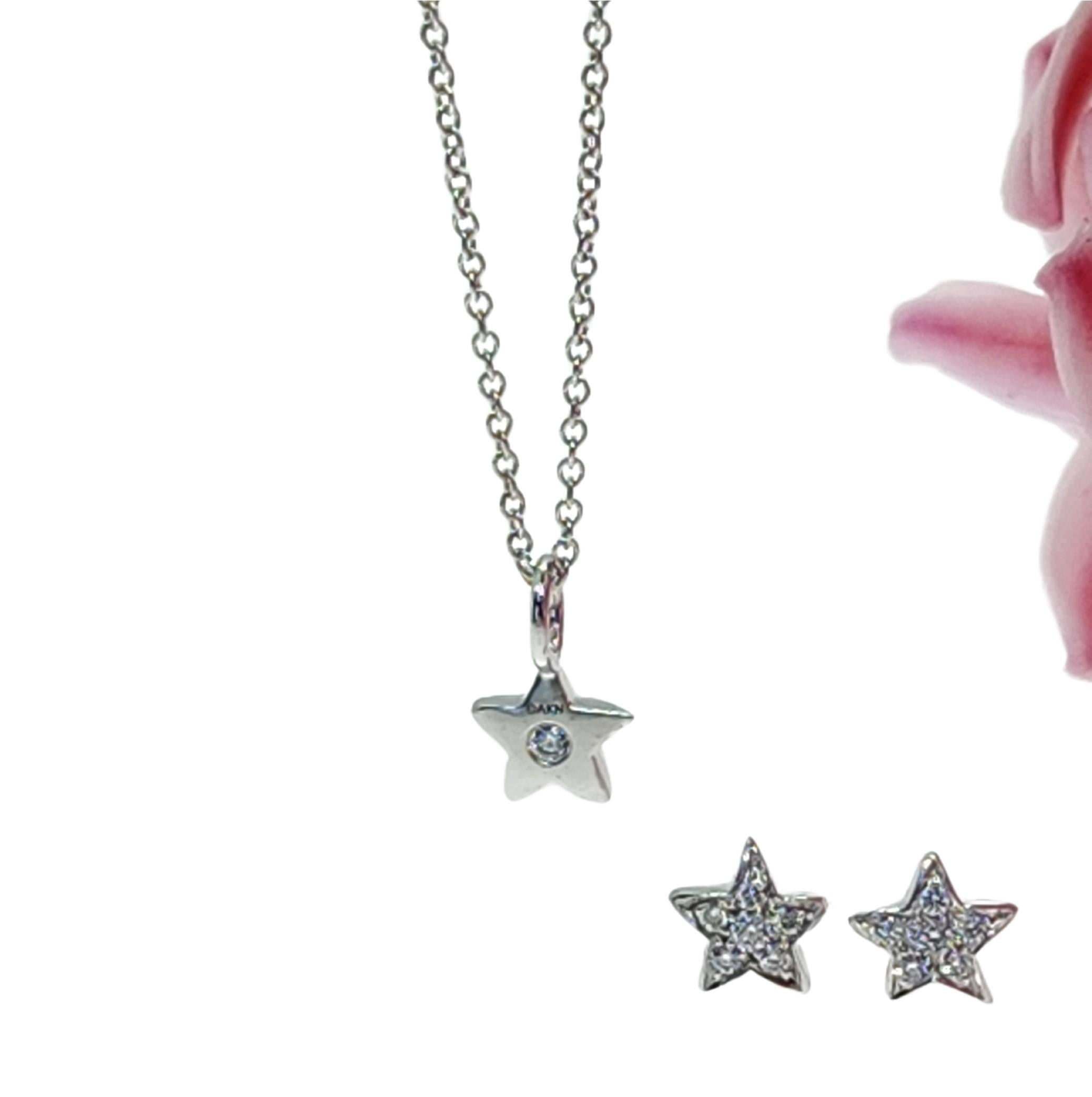 Brilliant Cut Versatile Puff Star with Diamonds and Polished Platinum Charm Only Reversible For Sale