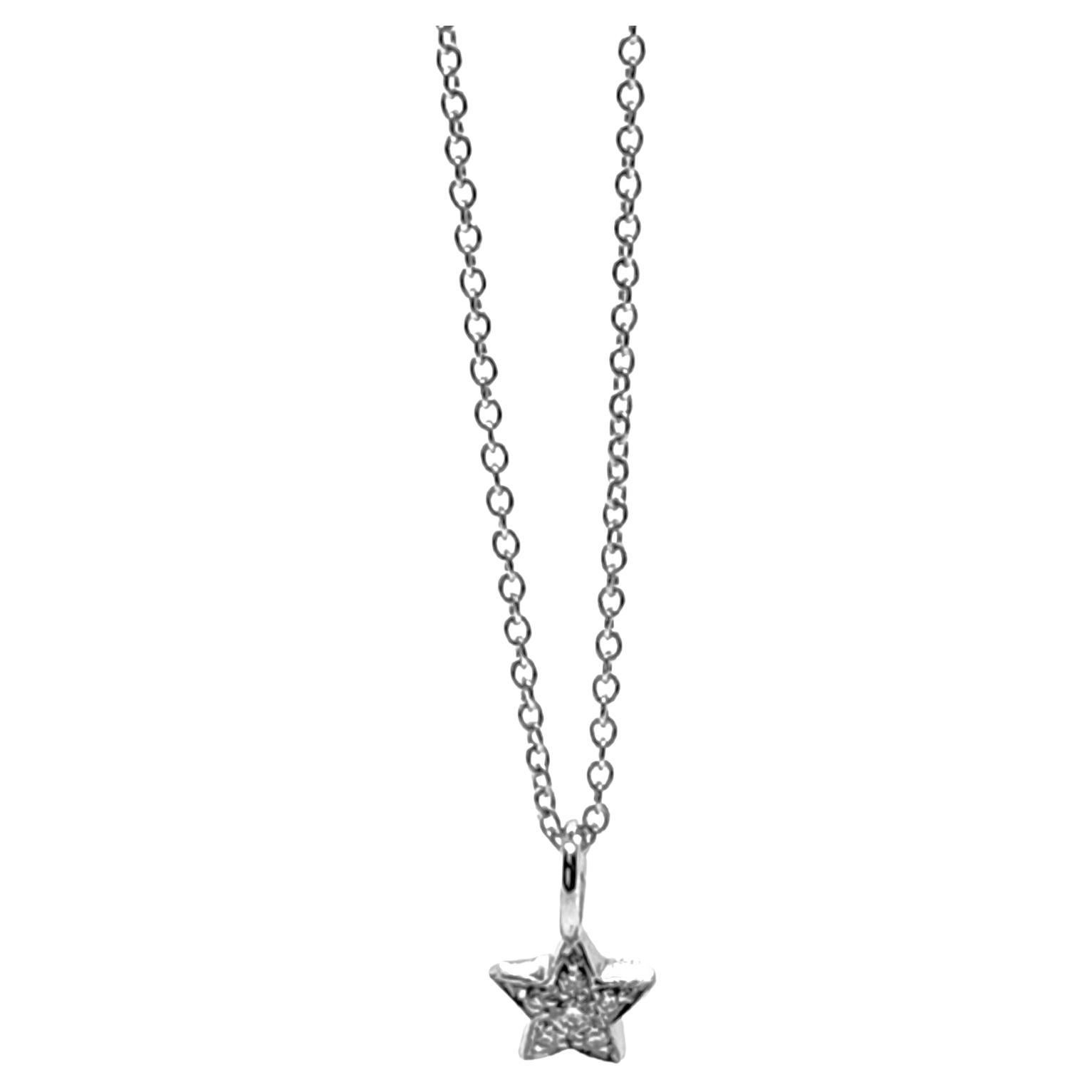 Versatile Puff Star with Diamonds and Polished Platinum Charm Only Reversible For Sale