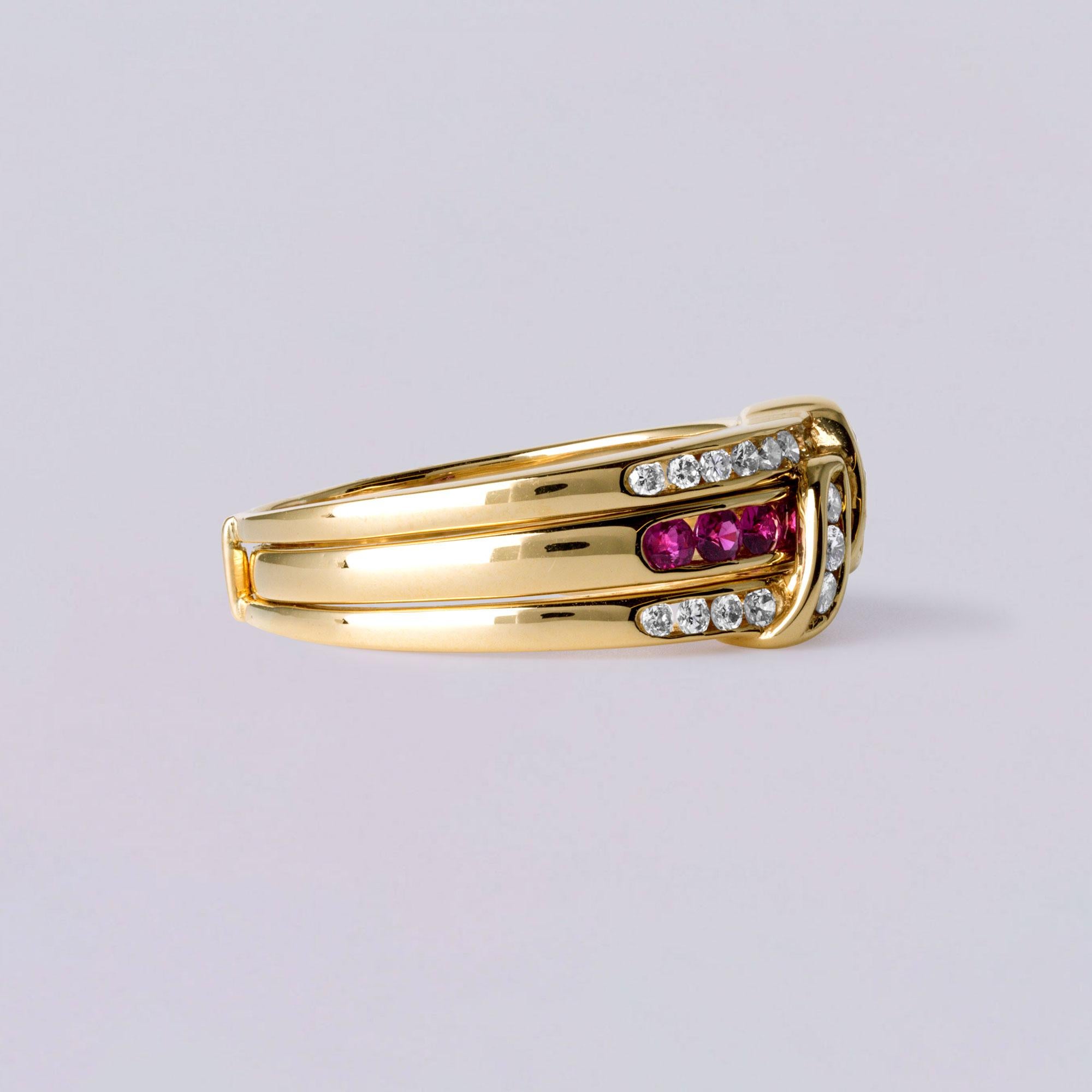 Versatile Ruby & Diamond Ring Band 18K Yellow Gold – 0.51ct Rubies, 0.42ct Diamo For Sale 2