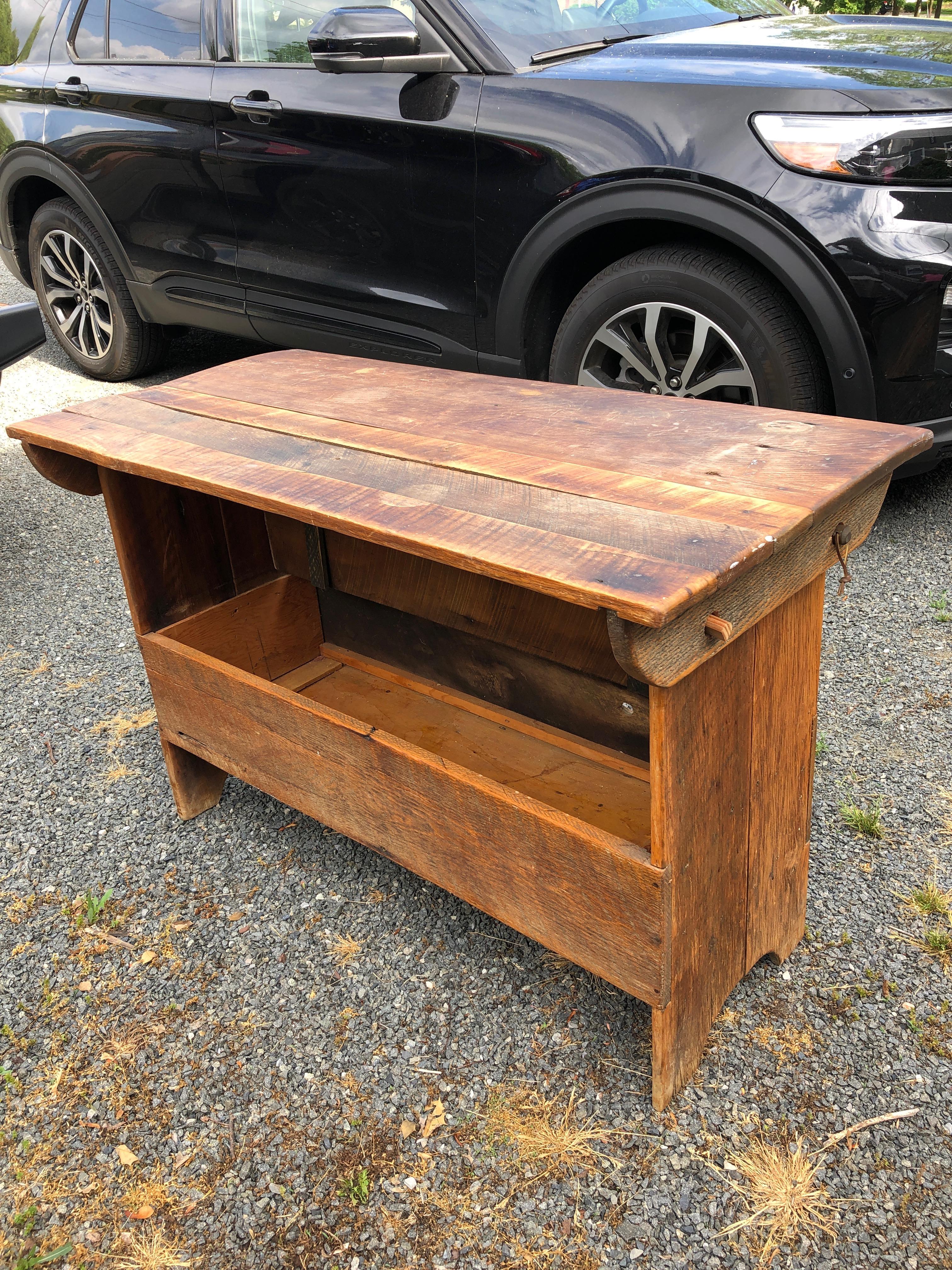 Versatile Rustic Antique Table Hutch Bench 6