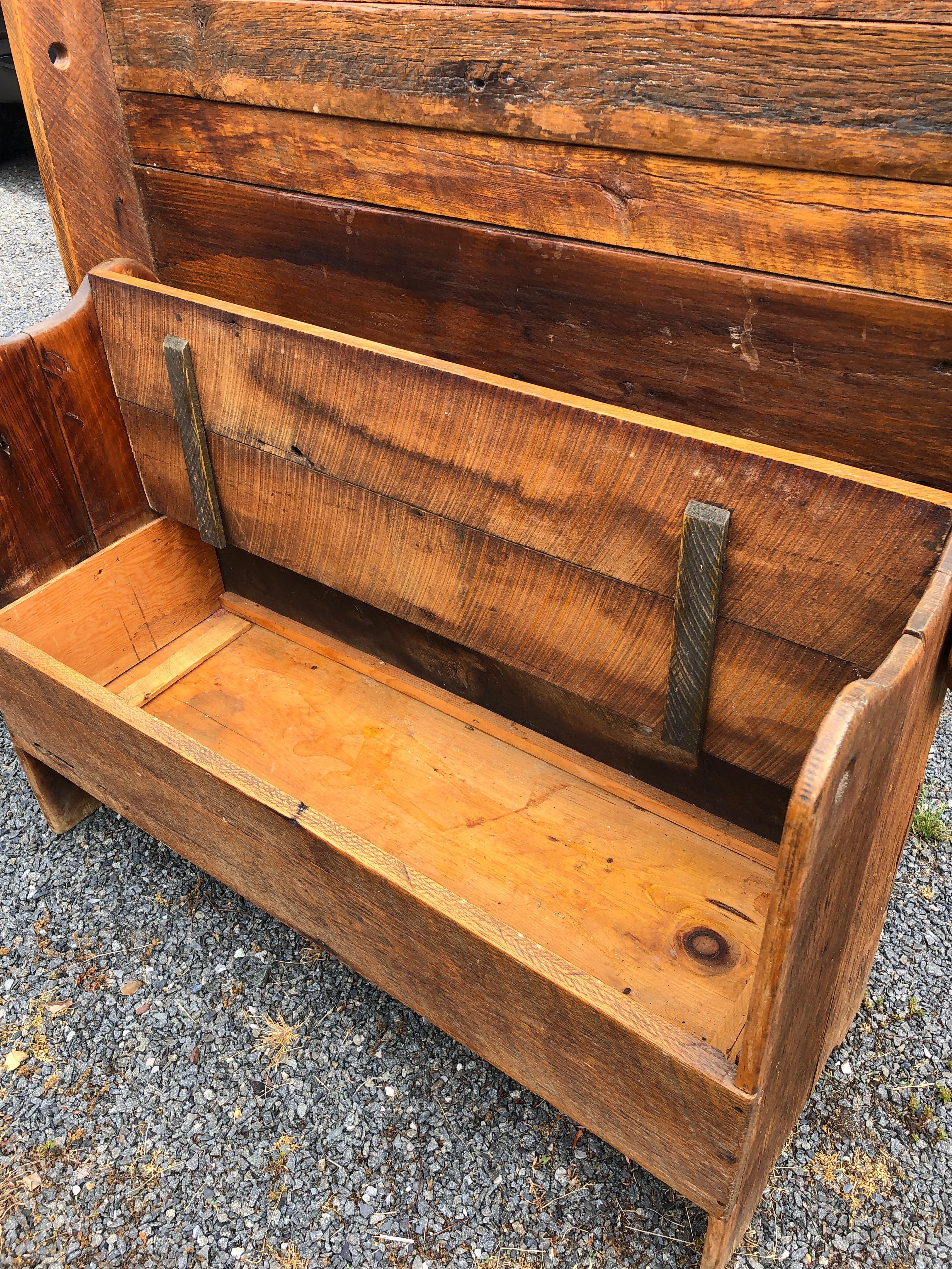 Versatile Rustic Antique Table Hutch Bench 7