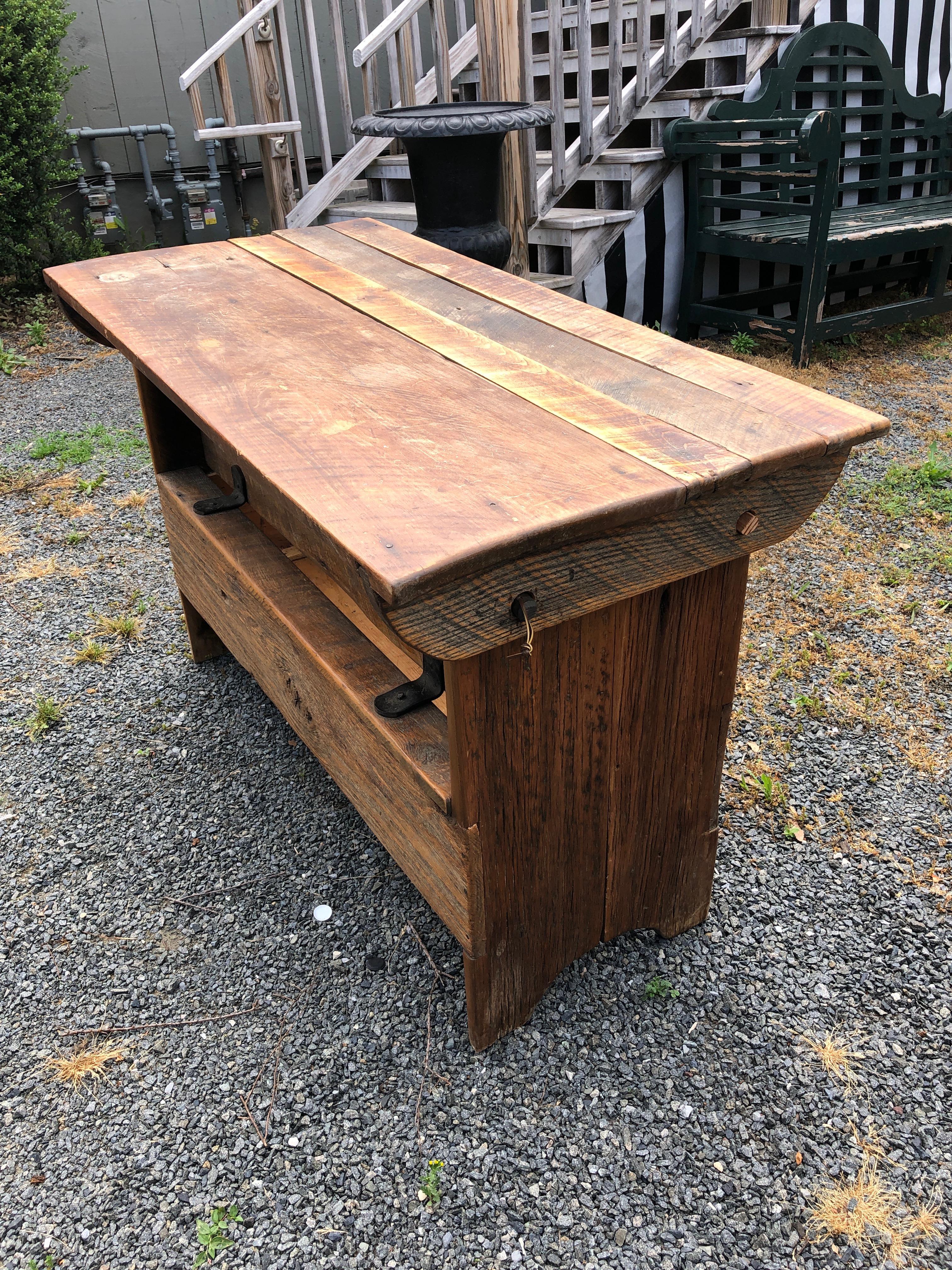 Versatile Rustic Antique Table Hutch Bench 9