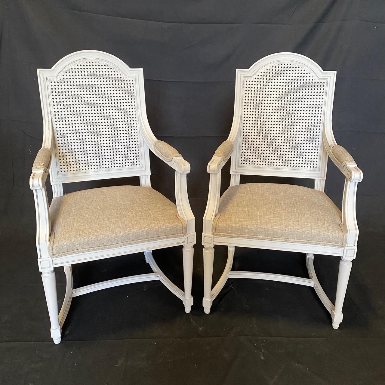 Versatile Set of 4 Newly Updated French Louis XVI Armchairs, 18 Available For Sale 5