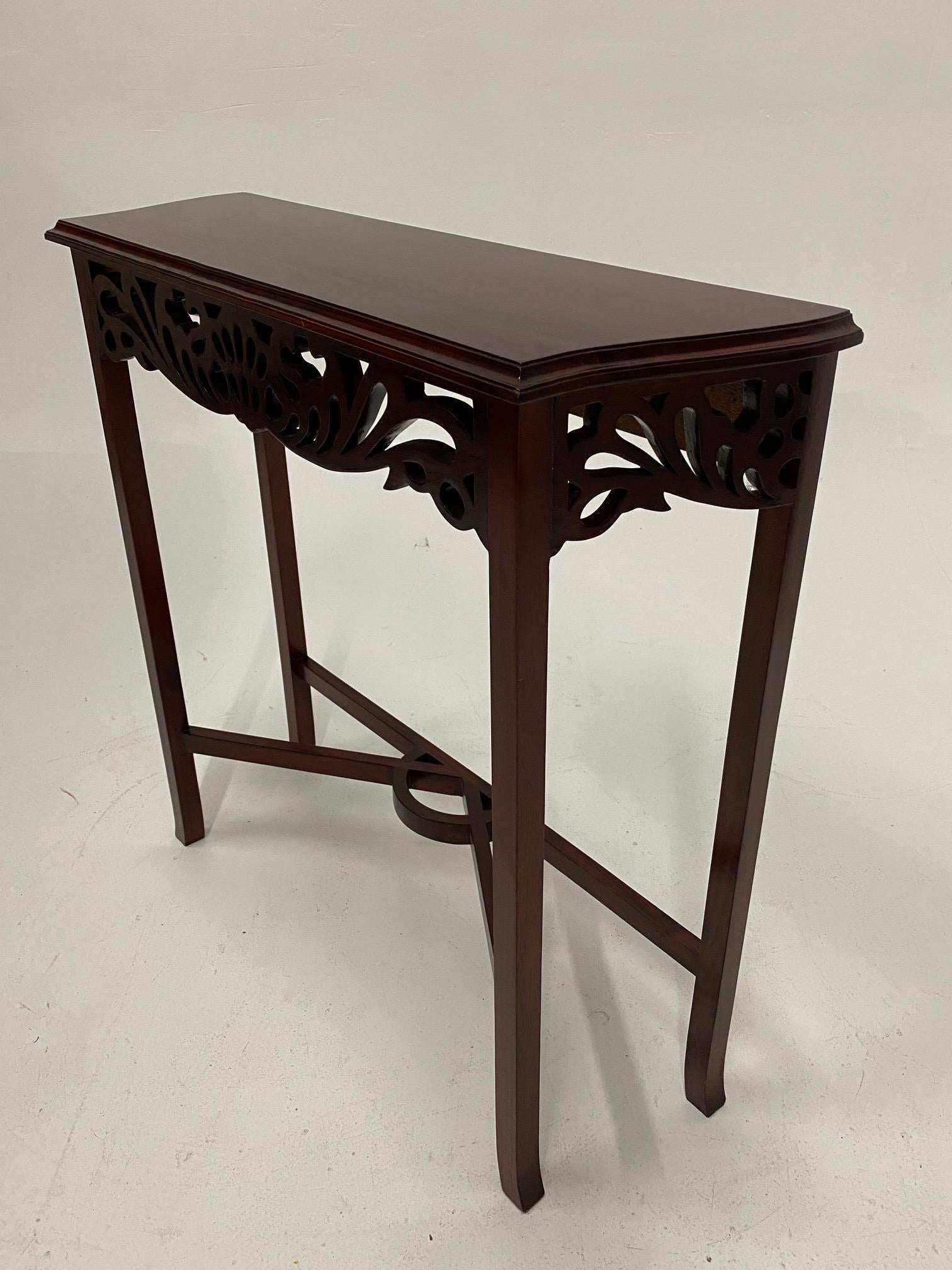 Versatile Small Lovely Carved Mahogany Console Table 5