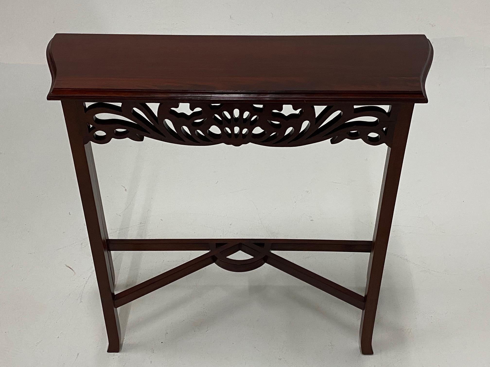 Versatile Small Lovely Carved Mahogany Console Table 1