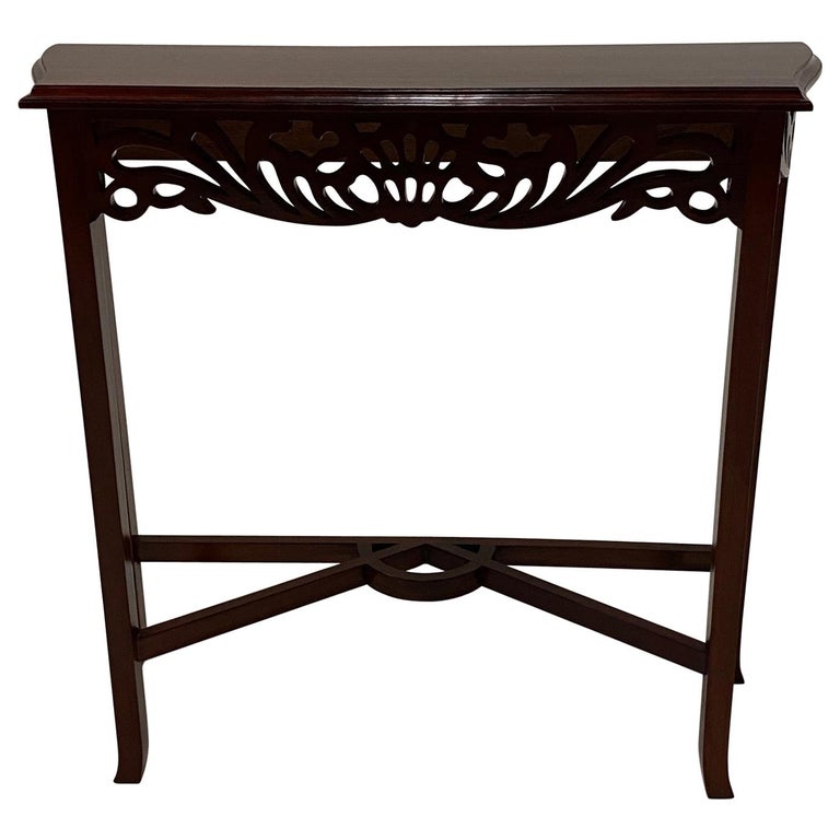 Versatile Small Lovely Carved Mahogany Console Table at 1stDibs small