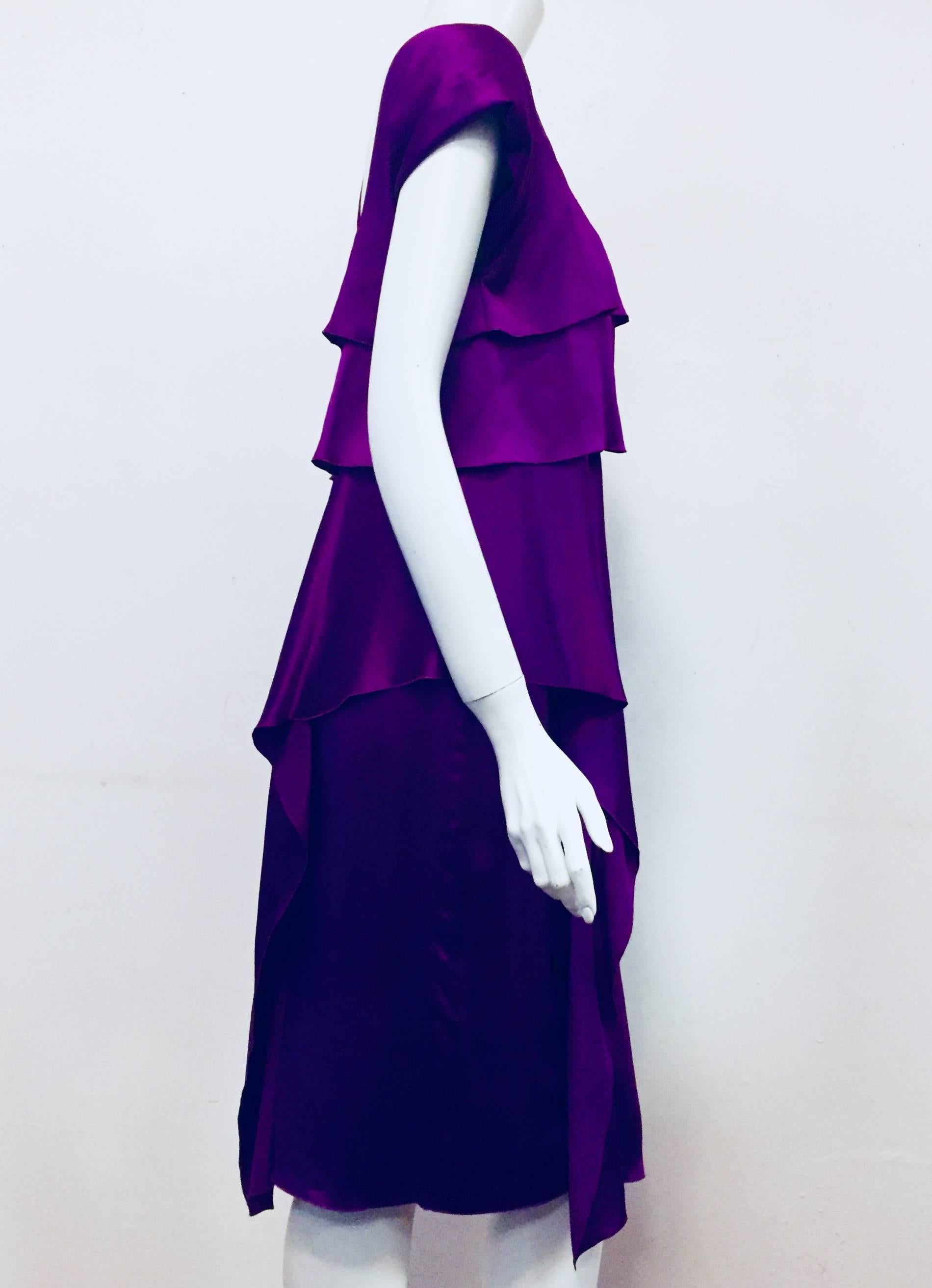 purple silk dress short