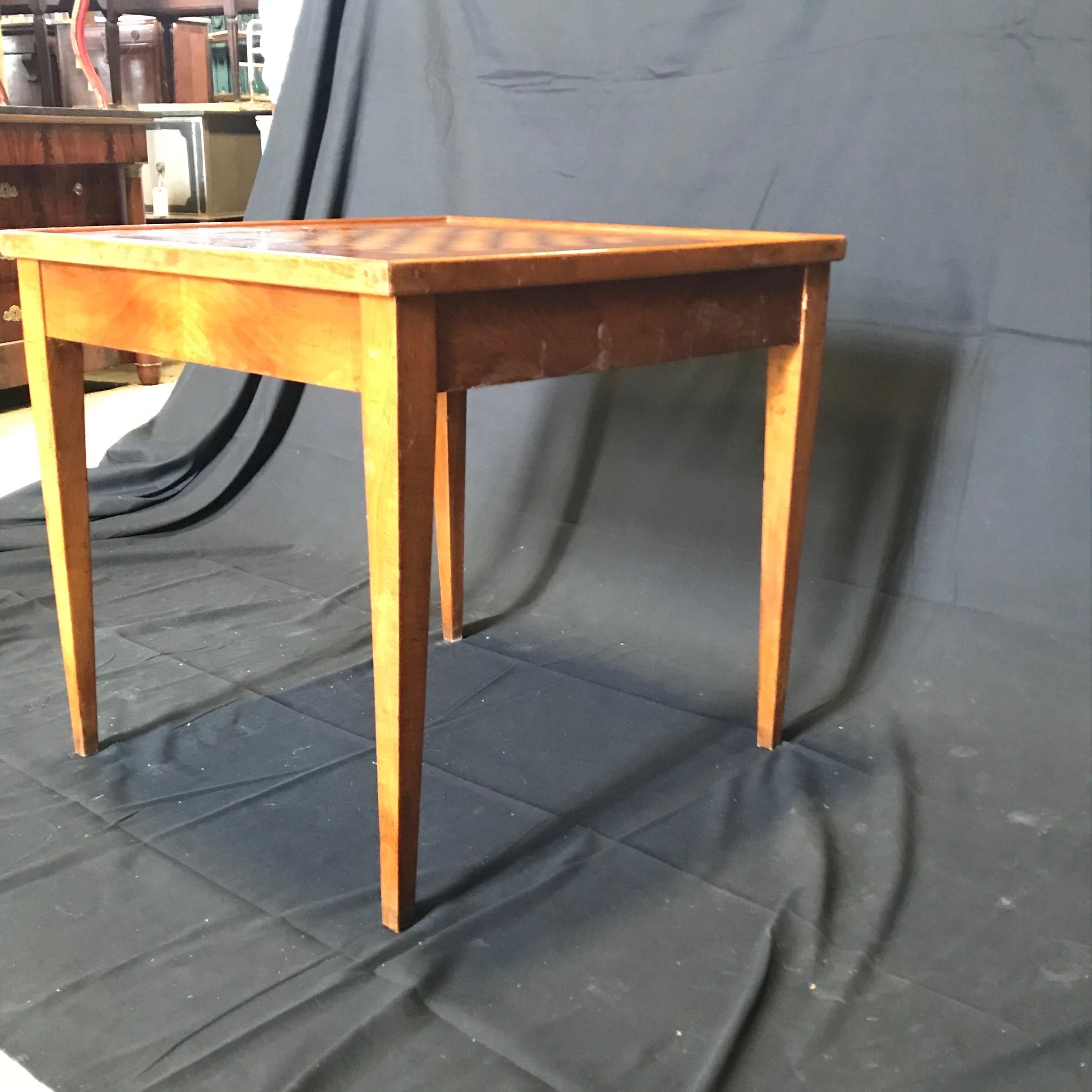 Inlay Versatile Vintage French Walnut Square Game Table