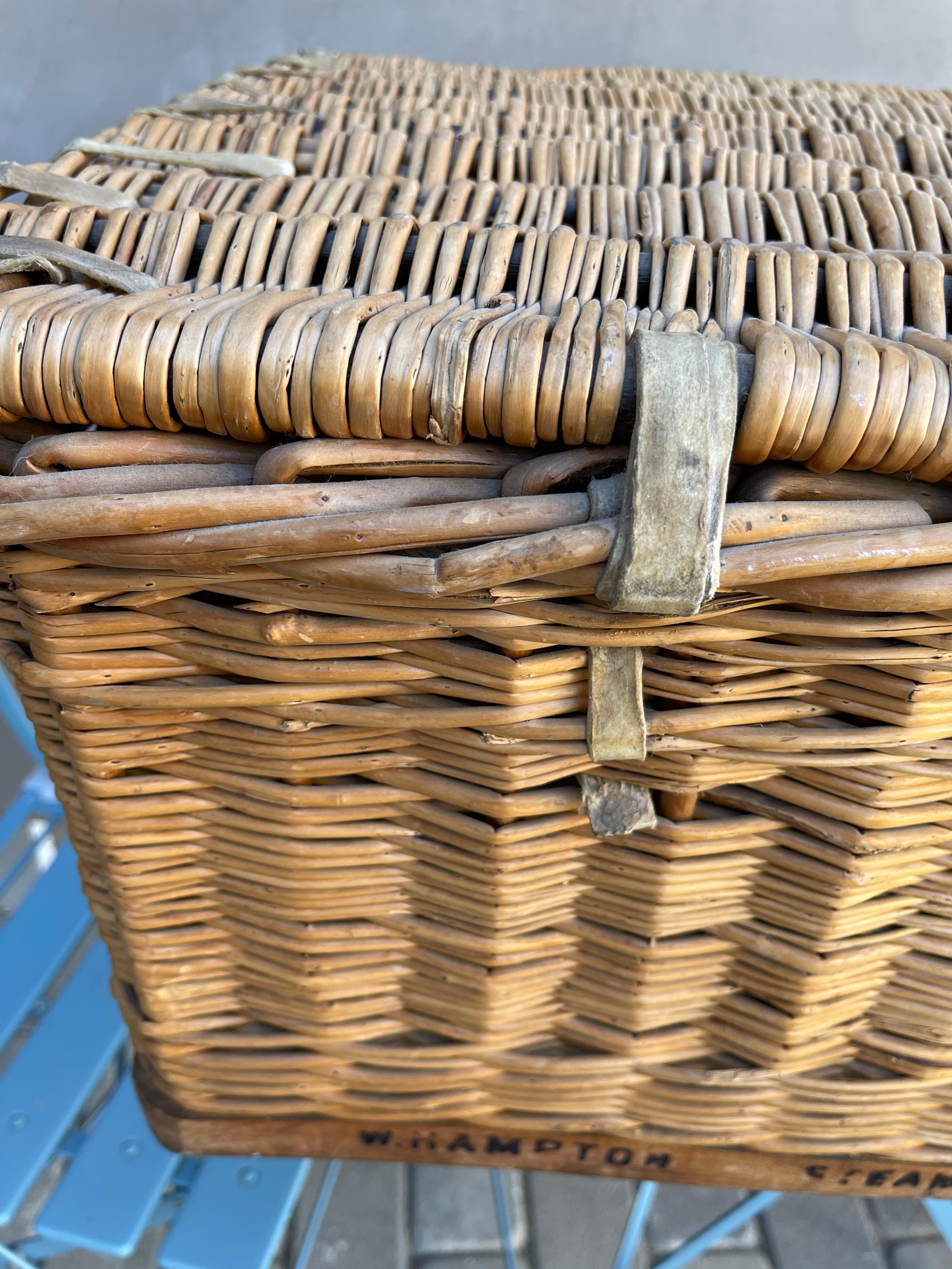 Versatile Vintage Wicker Laundry Trunk Coffee Table 1