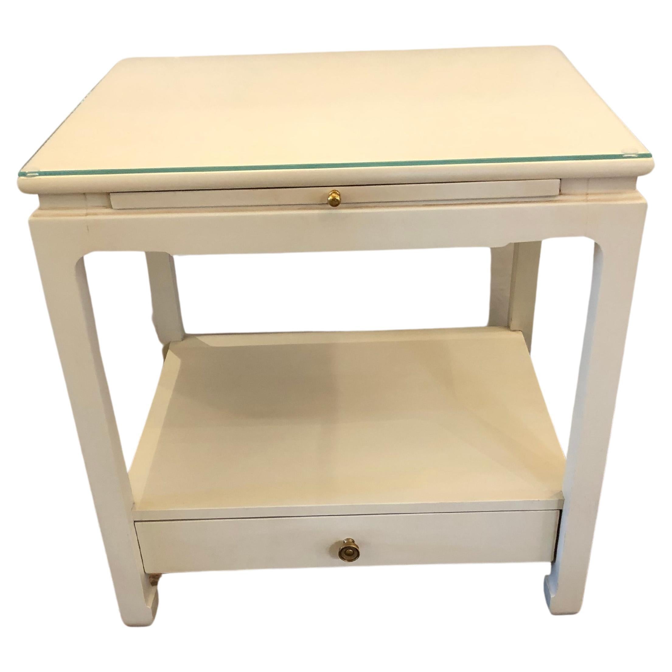 Versatile White Alexa Hampton for Hickory Chair Sarah Side Table Night Table