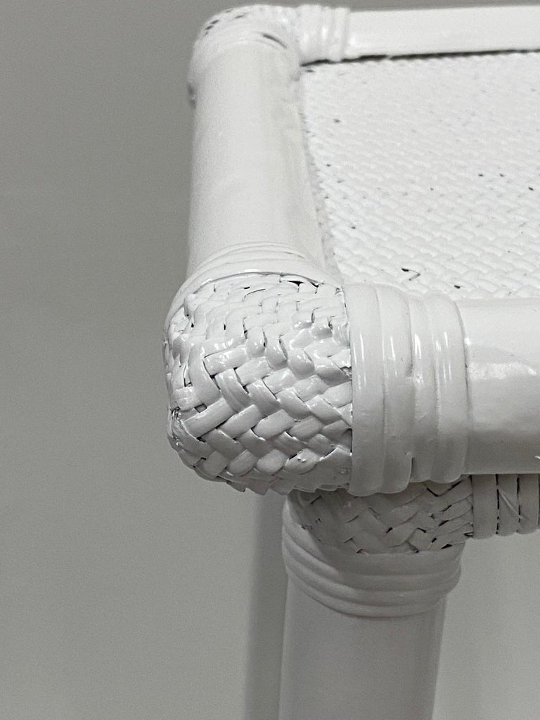 Versatile White Wicker 4 Tiered Stand or Etagere Shelves For Sale at ...