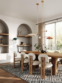 Lustre VERSO en émail, laiton et noyer, Ginger Curtis x Blueprint Lighting