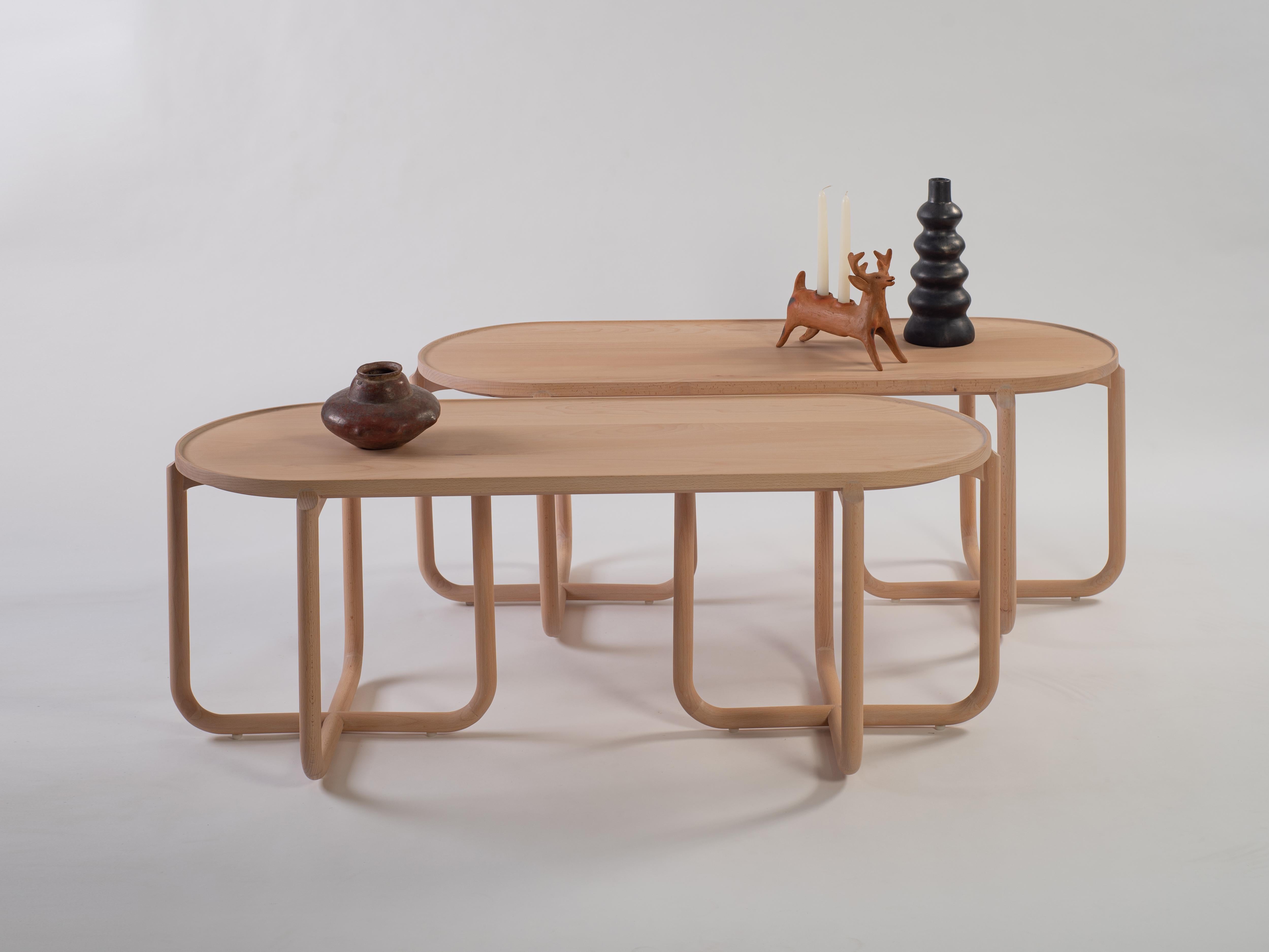 Contemporary Verso Coffee Table, Beech Wood For Sale