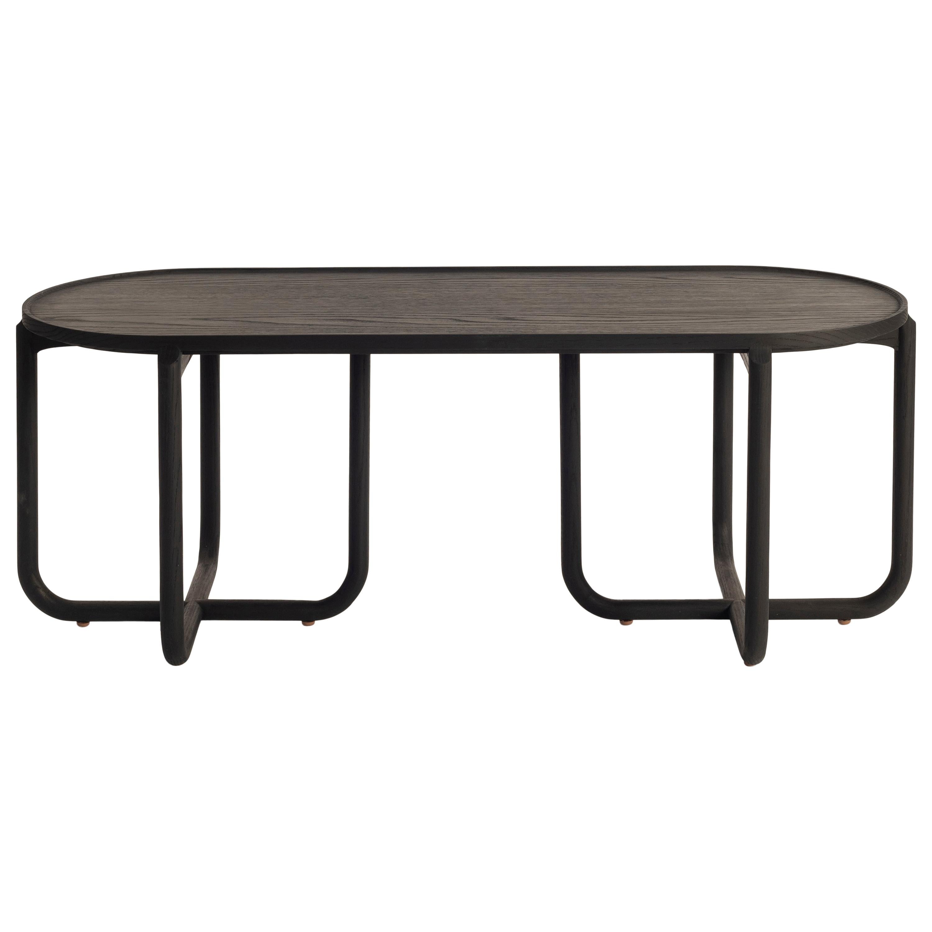 Verso Coffee Table, Black Oak Wood For Sale