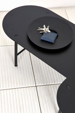 Verso Collection, Wood and Steel Ebonized Side Table (Set of 2)