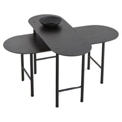 Verso Collection, Wood and Steel Ebonized Side Table (Set of 2)