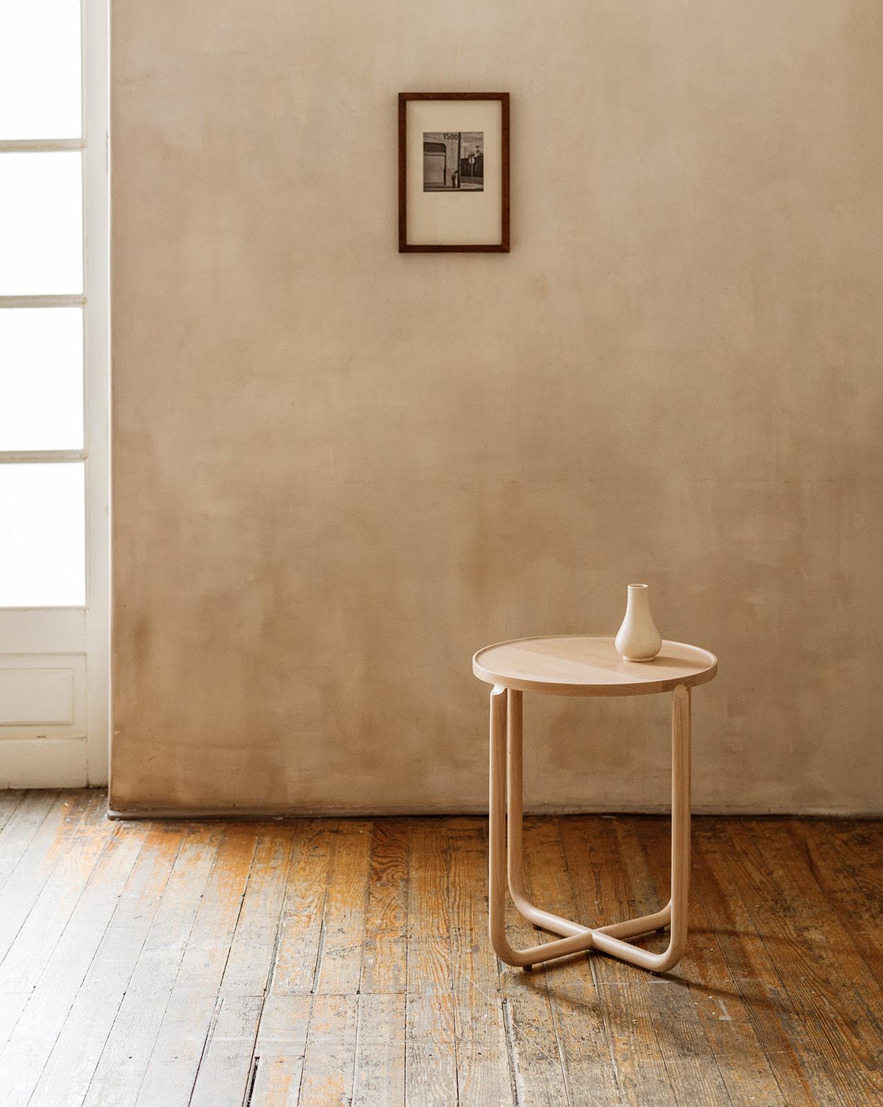 Verso Sidetable, Beech Wood For Sale 1