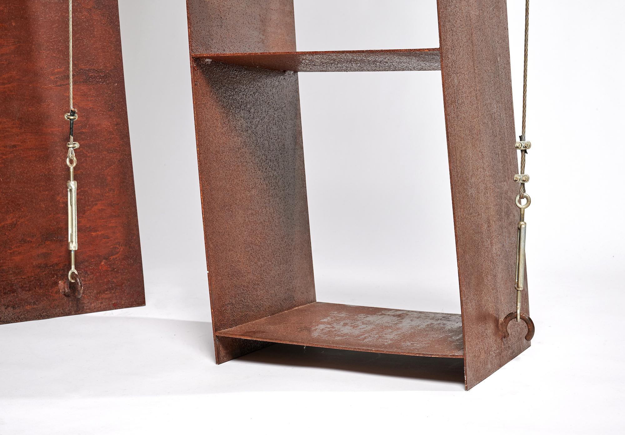 Steel Verspantes Regal bookcase by Wolfgang Laubersheimer for Pentagon, Germany, 1984 For Sale