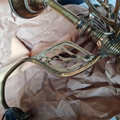 Verstellbarer Jugendstil Kronleuchter aus Opalglas, 1920