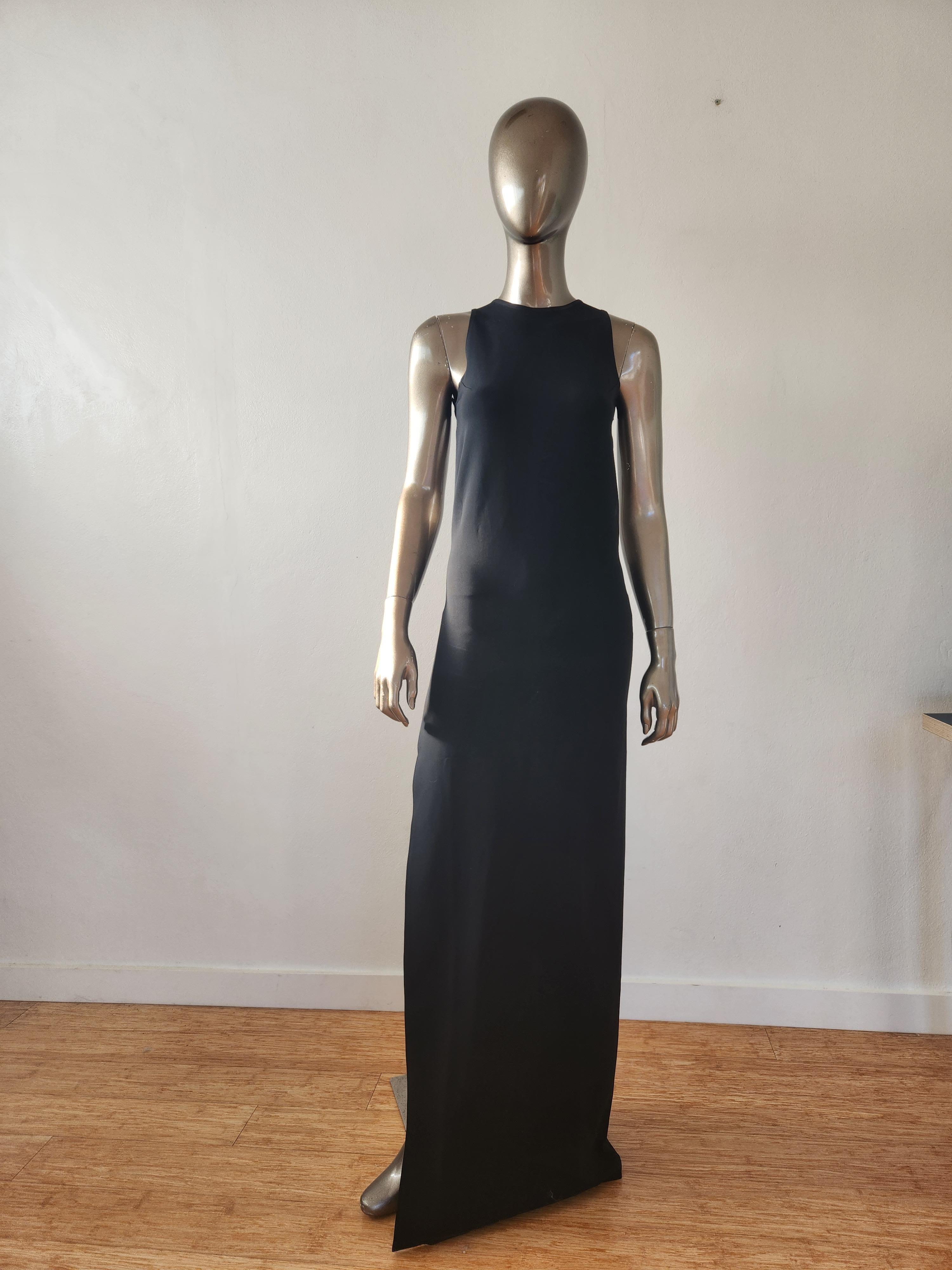 Women's Versus by ANTHONY VACCARELLO Versace Black Backless Lion Long Evening Gown For Sale