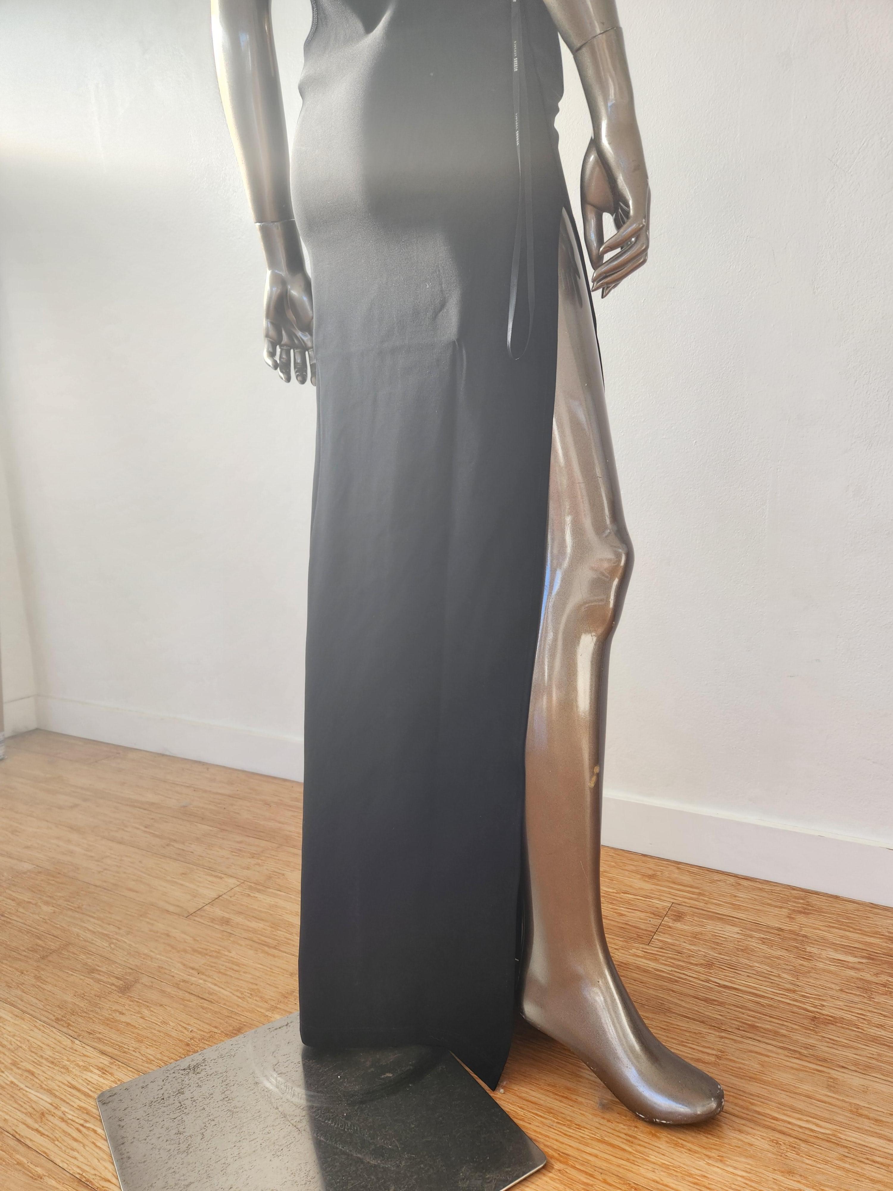 Versus by ANTHONY VACCARELLO Versace Black Backless Lion Long Evening Gown For Sale 3