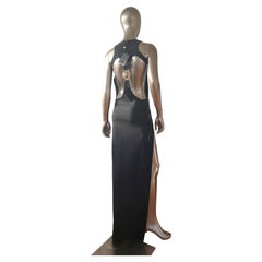 Versus by ANTHONY VACCARELLO Versace Black Backless Lion Long Evening Gown