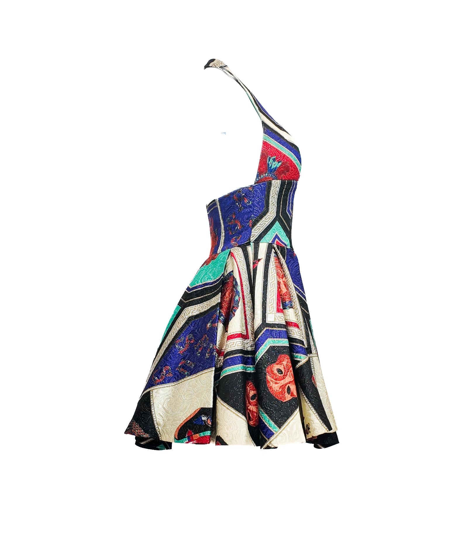 Versus by Gianni Versace 1992 Masque Matelassé Kleid (Grau) im Angebot