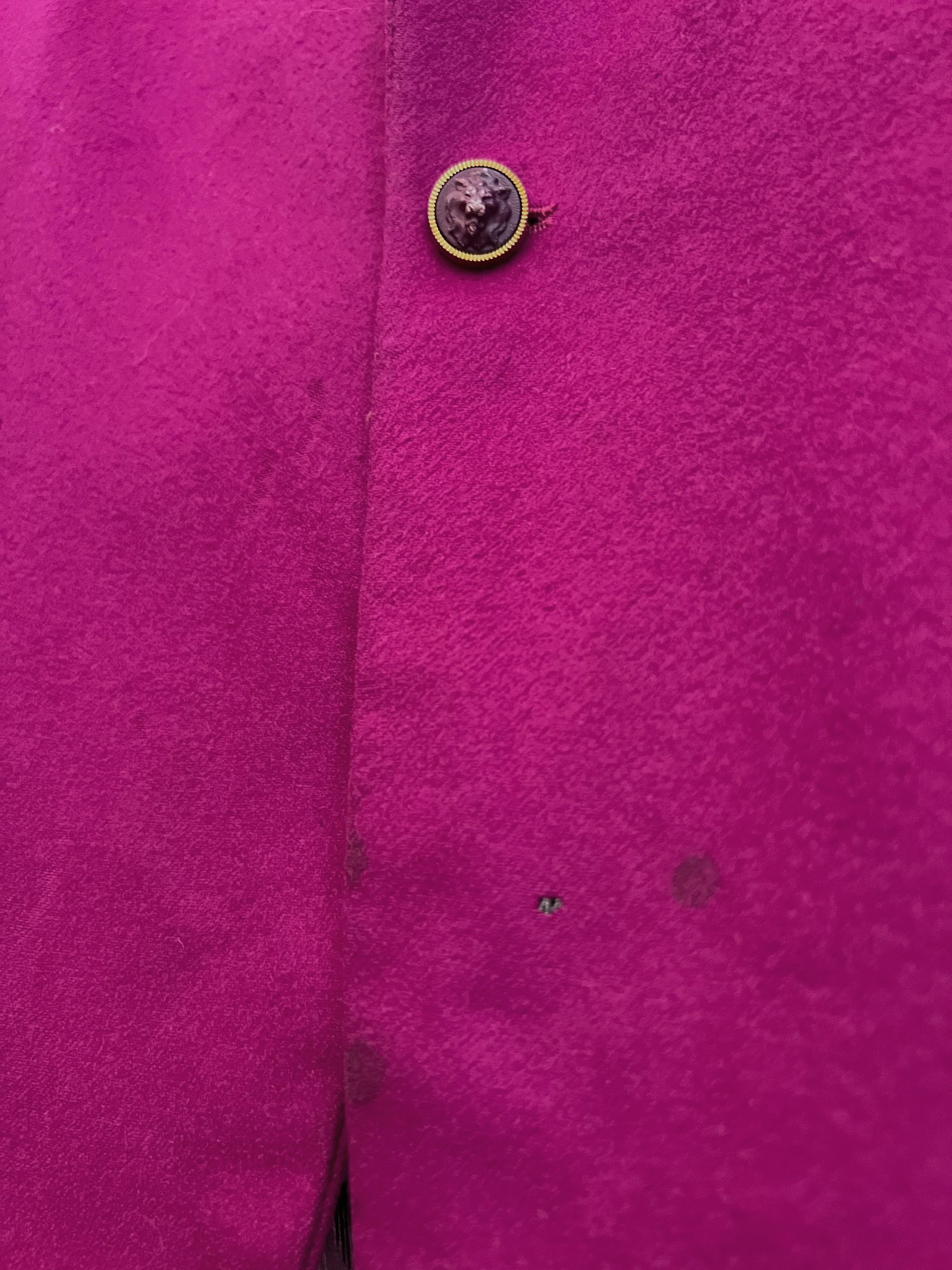Versus by Gianni Versace Magenta Pink Rainbow Lined Cashmere Blazer Suit Jacket For Sale 10