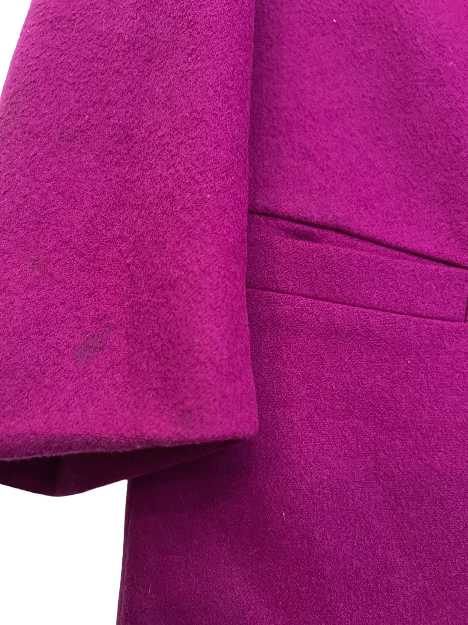 Versus by Gianni Versace - Veste blazer en cachemire doublée de rose magenta arc-en-ciel en vente 11