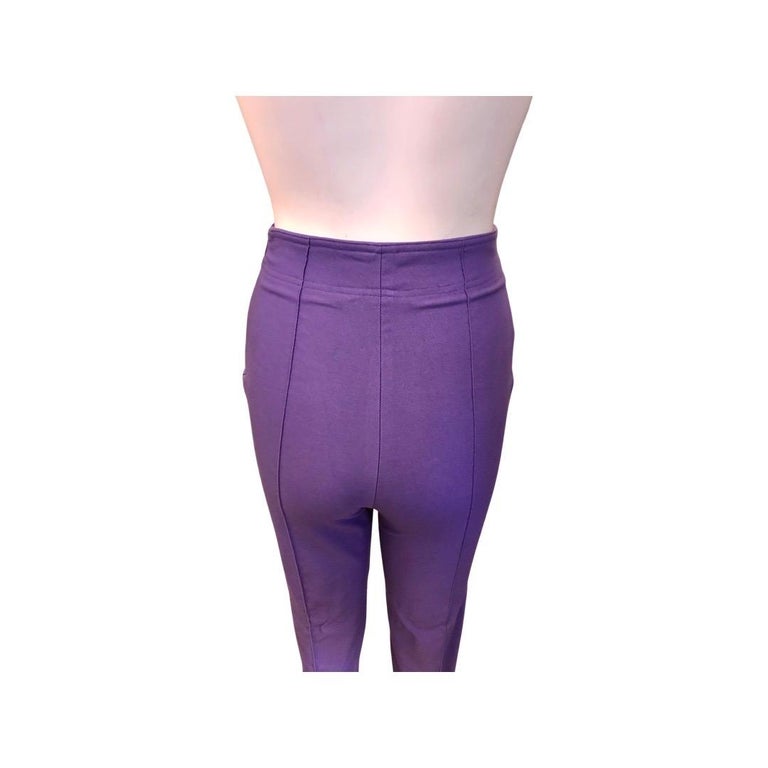 Versus by Gianni Versace Purple Viscose Stretchy Tight Pants  In Excellent Condition For Sale In Sheung Wan, HK